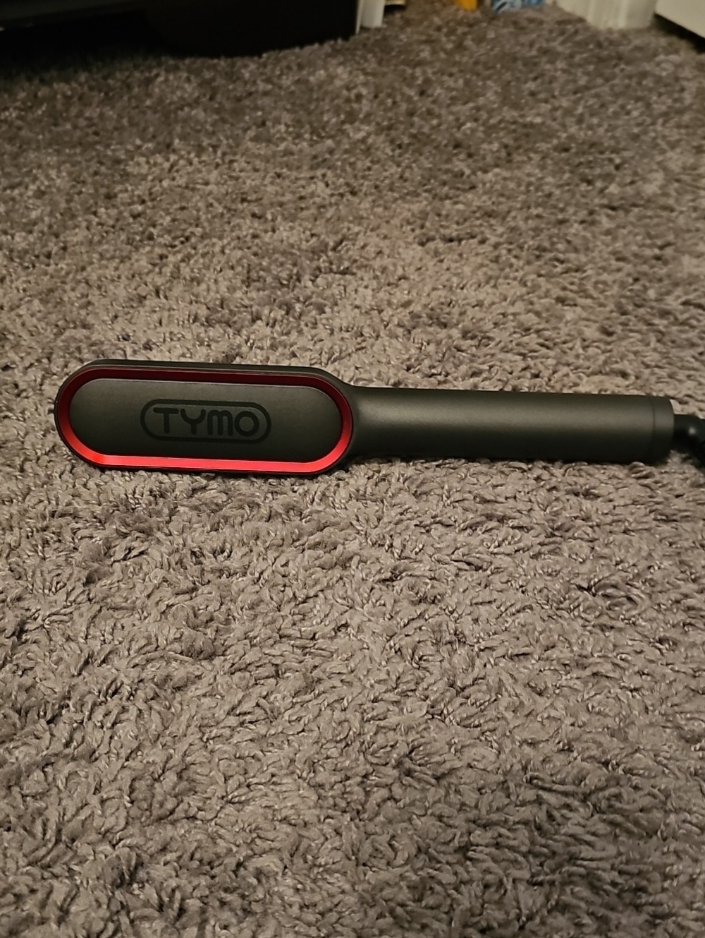 TYMO Black and Red Hair Straightener Brush